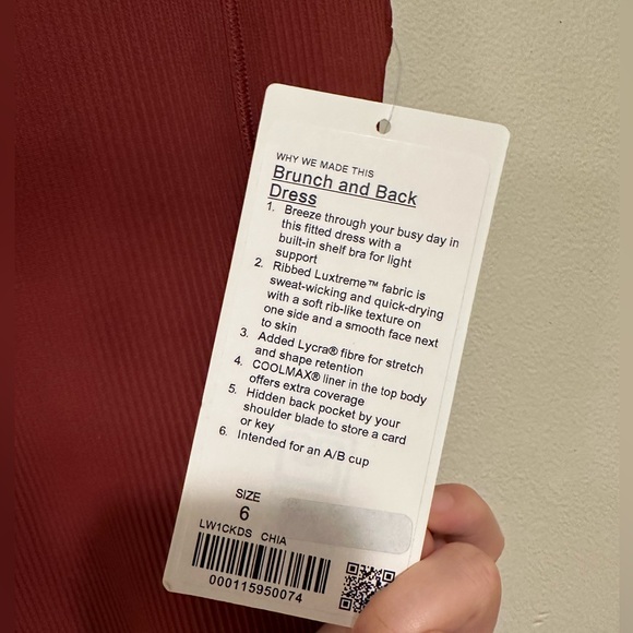 Lululemon Brunch and Back Dress Chianti - Picture 4 of 8